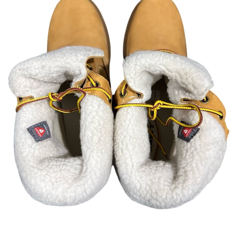 Timberland Linden Woods W/P Fleece Fold Down Women's Boots-Wheat Nubuck-Size:8.5 - Picture 6 of 13